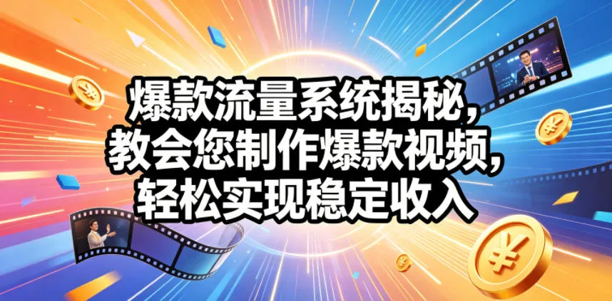 爆款流量系统揭秘,教会您制作爆款视频,轻松实现稳定收入【原创双语字幕】-副业吧