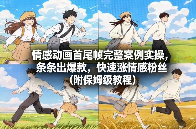 情感动画首尾帧完整案例实操，条条出爆款，快速涨情感粉丝（附保姆级教程）-副业吧