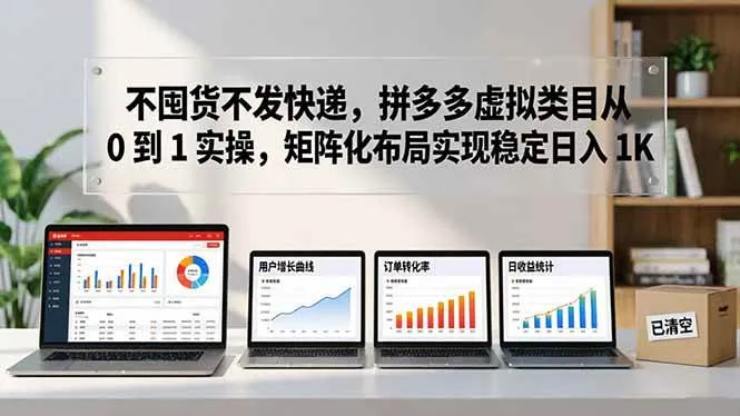 （17989期）不囤货不发快递，拼多多虚拟类目从 0 到 1 实操，矩阵化布局实现稳定日入 1K-副业吧
