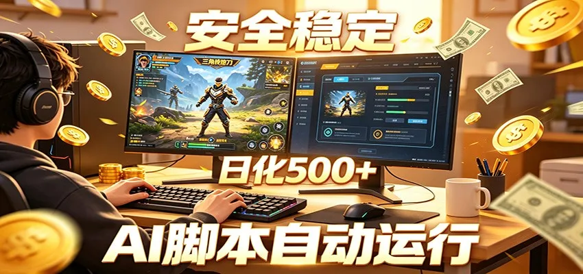 三角洲全自动挂机,AI脚本躺赚,日化500+-副业吧