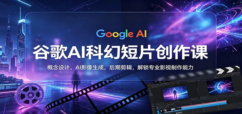 谷歌AI科幻短片创作课：概念设计，AI影像生成，后期剪辑，解锁专业影视制作能力-副业吧