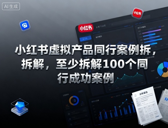 小红书虚拟产品同行案例拆解，至少拆解100个同行成功案例（完结）-副业吧