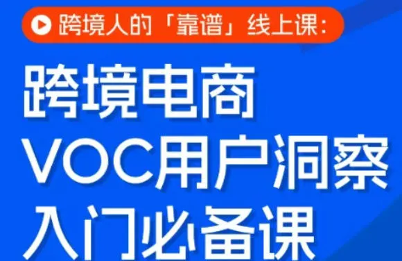 跨境电商VOC用户洞察入门必备课,跨境人的靠谱线上课-副业吧