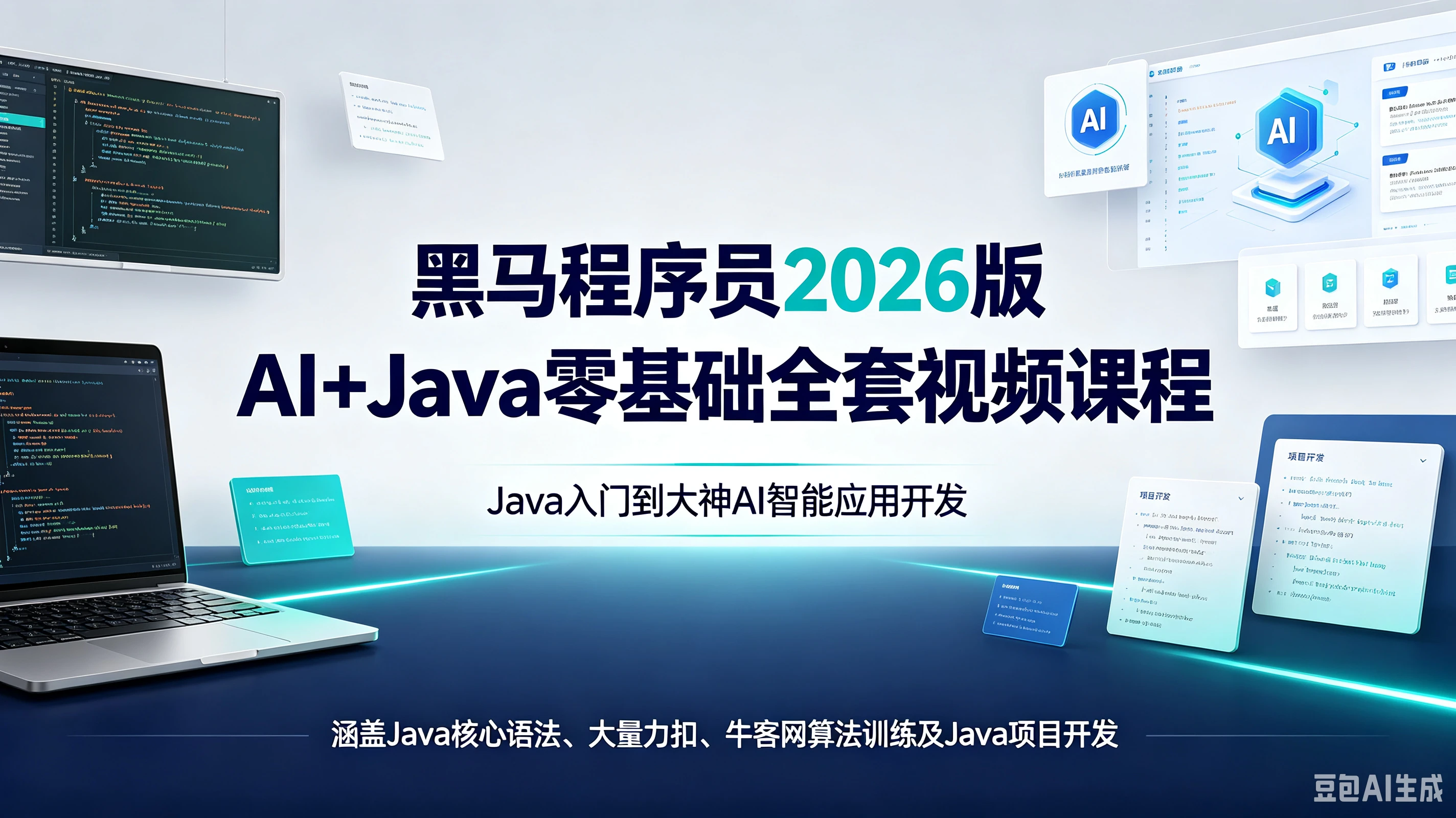 【精】黑马程序员2026版AI+Java零基础全套视频课程,Java入门到大神AI智能应用开发,涵盖Java核心语法、大量力扣、牛客网算法训练及Java项目开发-副业吧