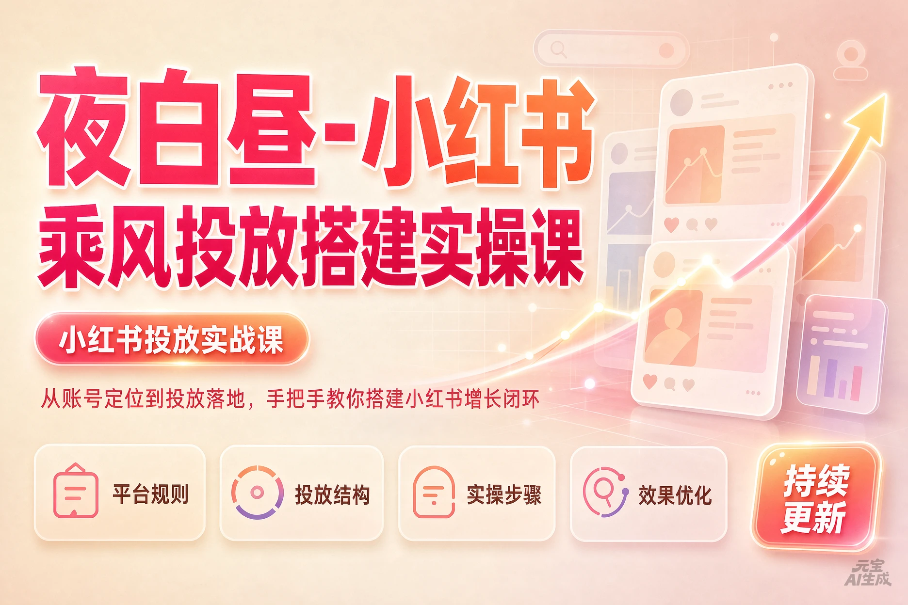 【精】夜白昼-小红书乘风投放实操课,开户返点标准投搭建莱卡定向,新店建模撬动笔记自然流量-副业吧