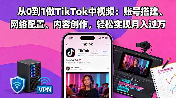 (16461期)从0到1做TikTok中视频:账号搭建、网络配置、内容创作,轻松实现月入过万 (16461期)从0到1做TikTok中视频:账号搭建、网络配置、内容创作,轻松实现月入过万