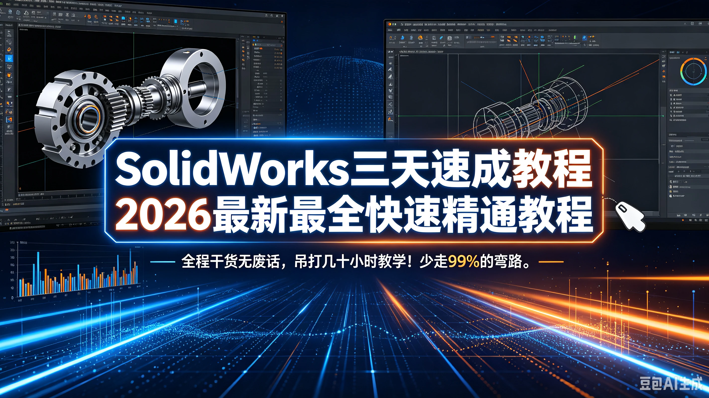 【精】SolidWorks三天速成教程2026最新最全快速精通教程,全程干货无废话,吊打几十小时教学!少走99%的弯路。-副业吧