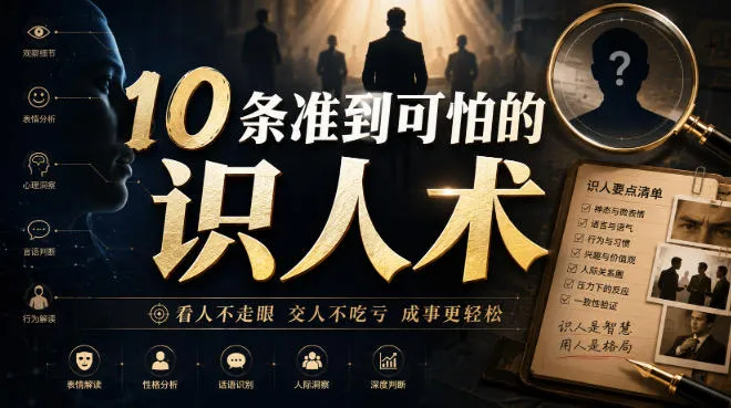 付费文章:10条准到可怕的识人术-副业吧