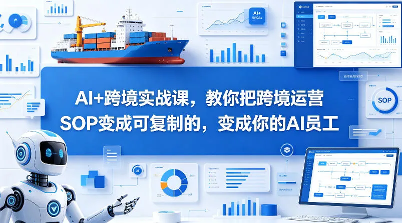 AI+跨境实战课，教你把跨境运营S0变成可复制的，变成你的AI员工-副业吧