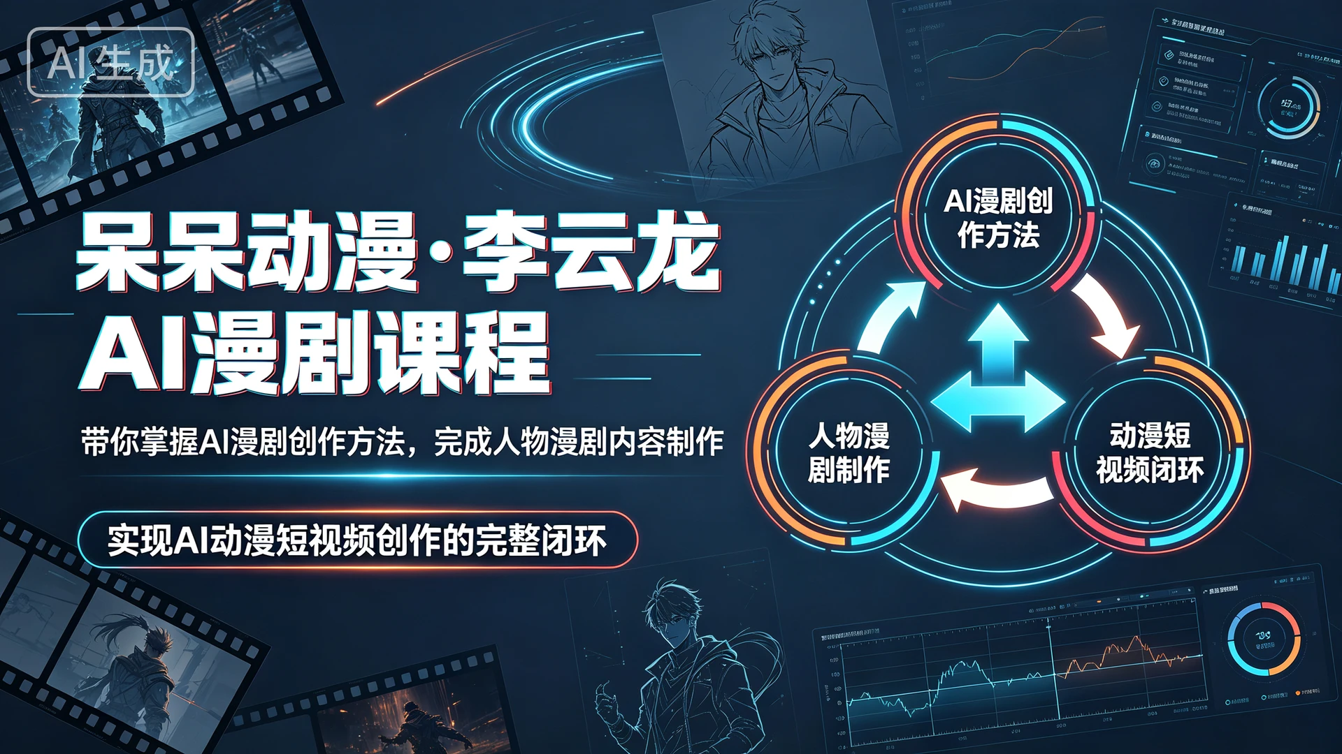 【精】呆呆动漫・李云龙AI漫剧课程,带你掌握AI漫剧创作方法,完成人物漫剧内容制作,实现AI动漫短视频创作的完整闭环-副业吧