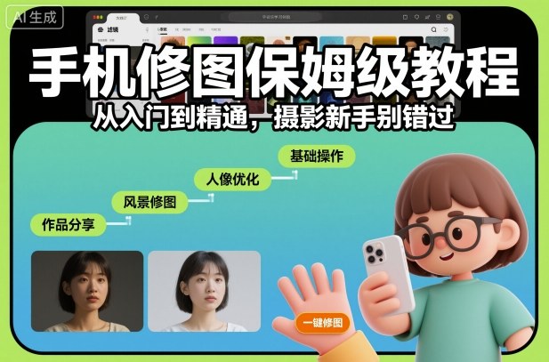 手机修图保姆级教程,从入门到精通,摄影新手别错过-副业吧