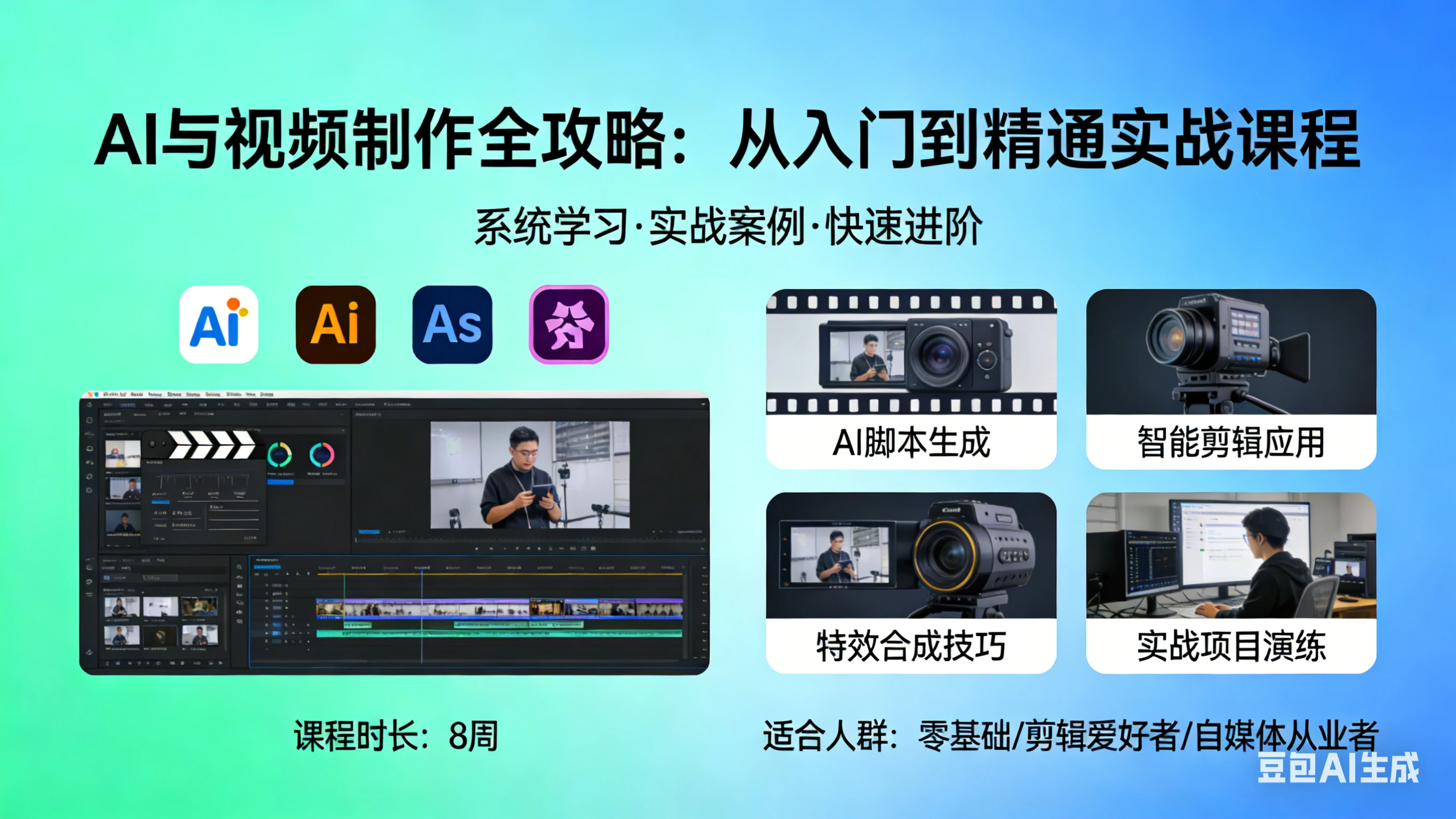 【精】AI与视频制作全攻略：从入门到精通实战课程-副业吧