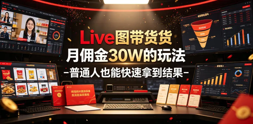Live图带货月佣金30W的玩法-普通人也能快速拿到结果-副业吧