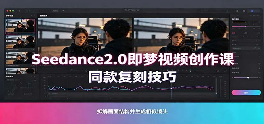 Seedance2.0即梦视频创作课：剧本式视频制作，同款复刻技巧，多行业案例落地教学-副业吧