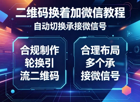 二维码换着加微信教程，自动切换承接微信号，合规制作轮换引流二维码，合理布局多个承接微信号-副业吧