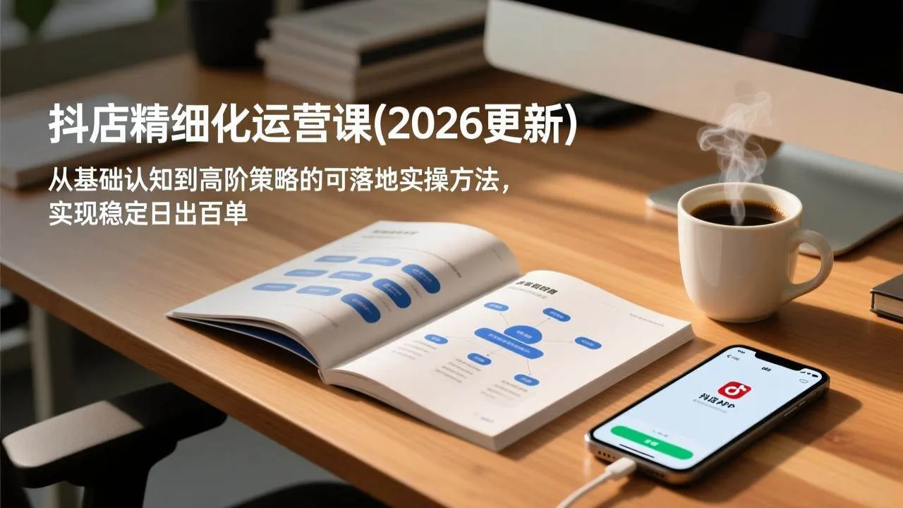 （18421期）抖店精细化运营课(更新5月)，从基础认知到高阶策略的可落地实操方法，实现稳定日出百单-副业吧