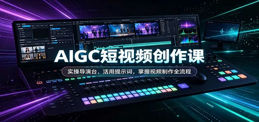 AIGC短视频创作课:实操导演台,活用提示词,掌握视频制作全流程-副业吧