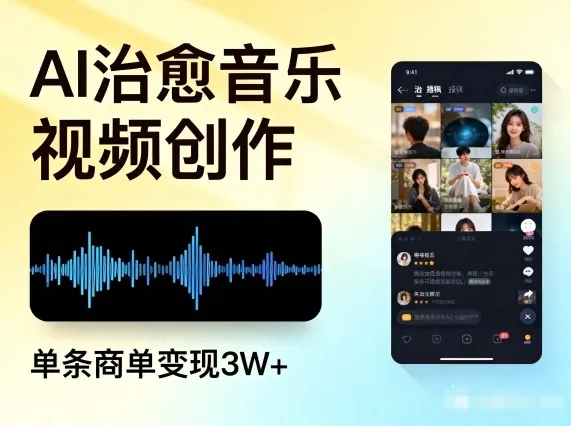 AI做治愈音乐视频，多平台投稿，单条商单变现3W+-副业吧