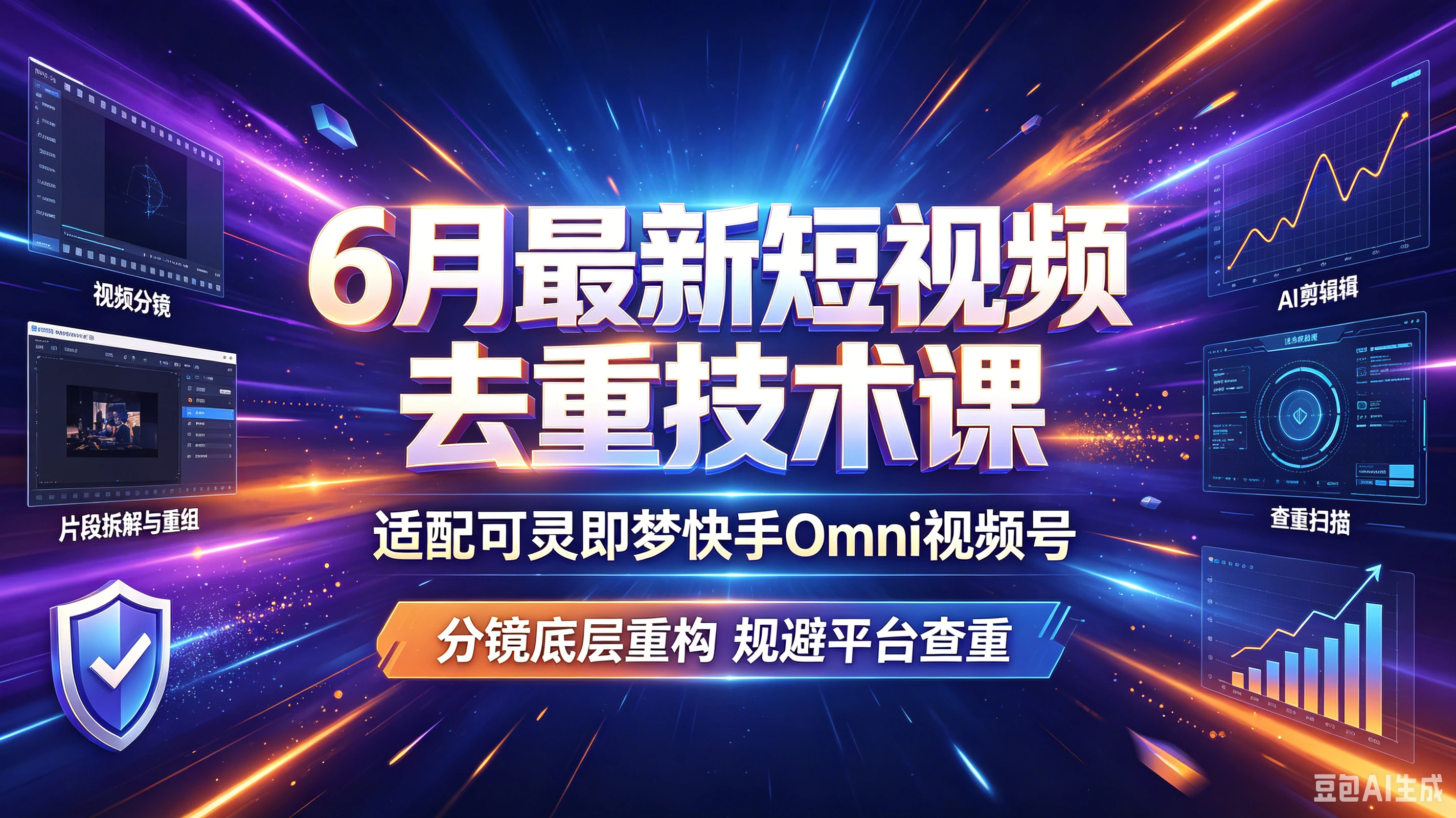 6月最新短视频去重技术课，适配可灵即梦快手Omni视频号，分镜底层重构规避平台查重-副业吧