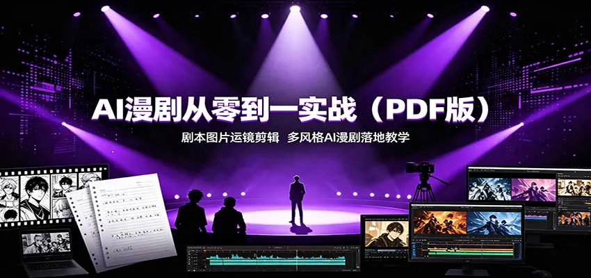 AI漫剧从零到一实战(PDF版):剧本图片运镜剪辑,多风格AI漫剧落地教学-副业吧