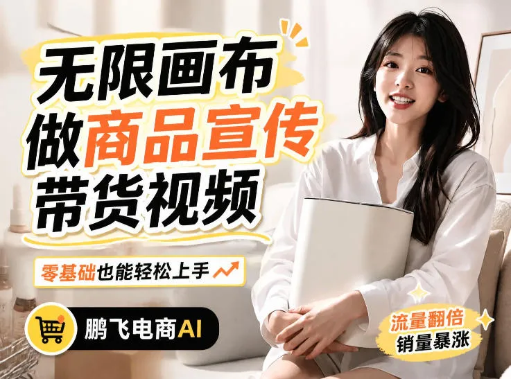 不用模特不用拍，AI生成电商带货视频｜无限画布从0到1搭建教程，全程实操演示，新手也能跟着落地-副业吧