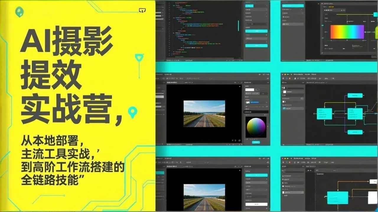 【精】AI+摄影提效实战营,从本地部署,主流工具实战,到高阶工作流搭建的全链路技能-副业吧