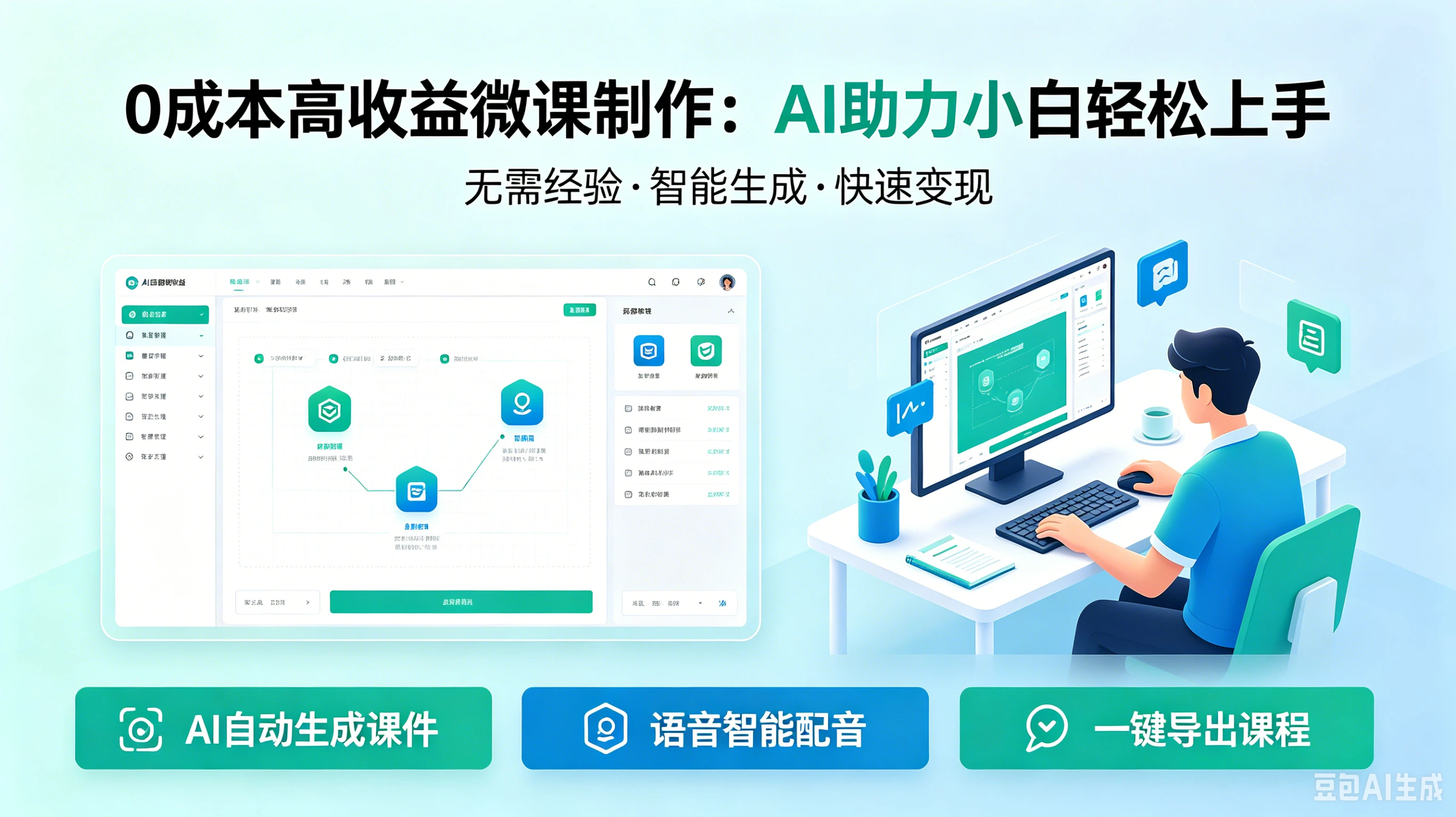 微课制作，0成本高收益，AI助力，小白轻松上手-副业吧