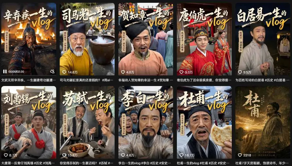 抖音80W粉丝博主的AI历史人物生平VLOG教学,不用拍摄不用露脸,AI帮你搞定,轻松解锁伙伴计划+精选收益-副业吧