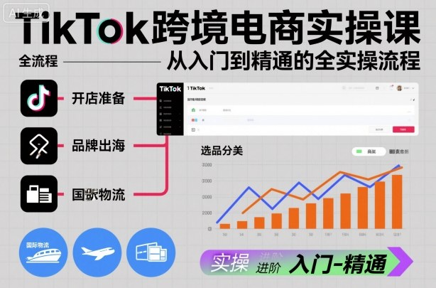 TikTok跨境电商实操课,从入门到精通的全实操流程 TikTok跨境电商实操课,从入门到精通的全实操流程