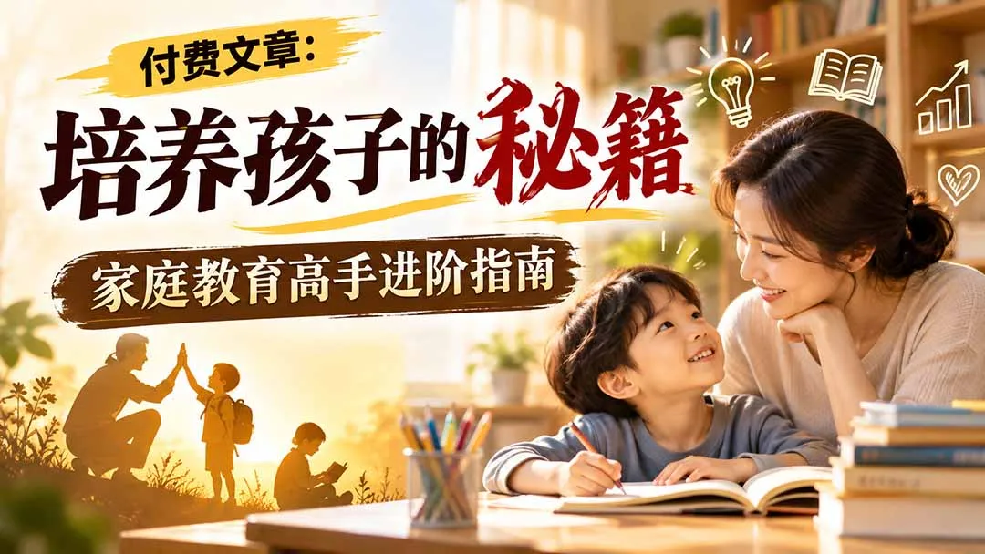 付费文章：培养孩子的秘籍，家庭教育高手进阶指南-副业吧