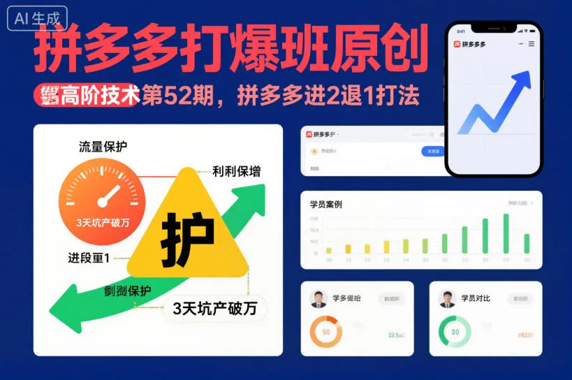 拼多多打爆班原创高阶技术第52期,拼多多进2退1打法-副业吧