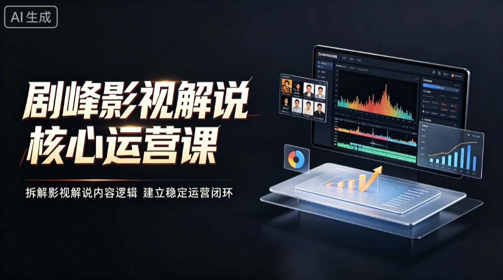 【精】剧峰影视解说核心运营课,拆解影视解说内容逻辑,建立稳定运营闭环-副业吧
