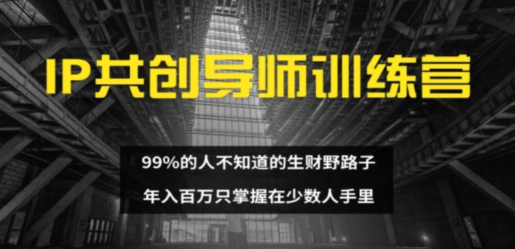 IP共创导师训练营 99%的人不知道的生财野路子 只掌握在少数人手里-副业吧