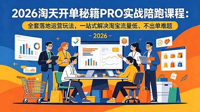 (19351期)2026淘天开单秘籍PRO实战陪跑课程-更新:全套落地运营玩法,一站式解决淘宝流量低、不出单难题-副业吧