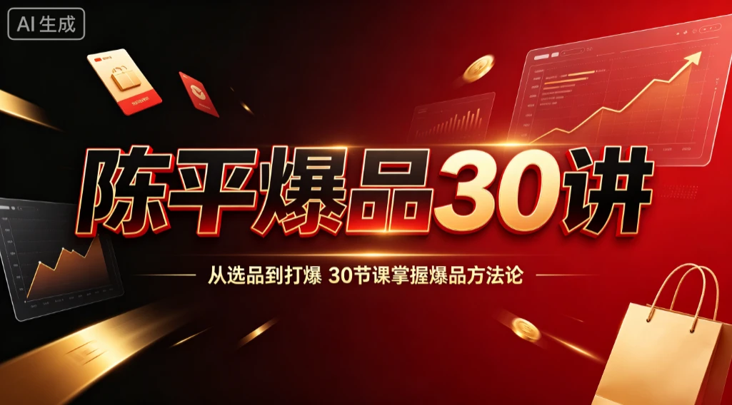 【精】陈平爆品30讲,从选品到打爆,30节课掌握爆品方法论-副业吧