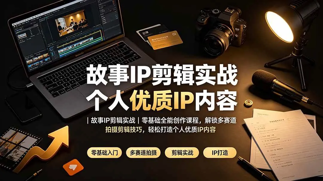 (19550期)故事IP剪辑实战|零基础全能创作课程,解锁多赛道拍摄剪辑技巧,轻松打造个人优质IP内容-副业吧 (19550期)故事IP剪辑实战|零基础全能创作课程,解锁多赛道拍摄剪辑技巧,轻松打造个人优质IP内容-副业吧