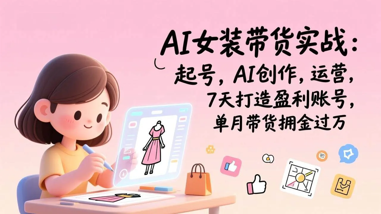 （17088期）AI女装带货实战：起号，AI创作，运营，7天打造盈利账号，单月带货佣金过万-副业吧