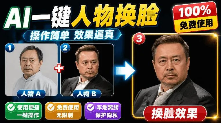 (19012期)纯离线本地运行!AI一键人物lian部替换软件,支持图片换lian,效果逼真,最便捷换lian工具FaceSwap-副业吧 (19012期)纯离线本地运行!AI一键人物lian部替换软件,支持图片换lian,效果逼真,最便捷换lian工具FaceSwap-副业吧