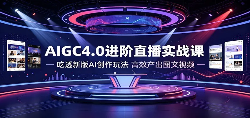 AIGC4.0进阶直播实战课：吃透新版AI创作玩法，高效产出图文视频-副业吧