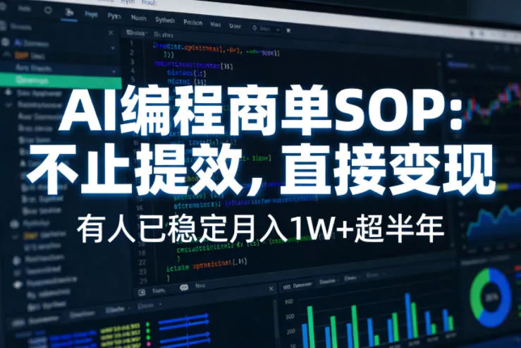 AI编程商单SOP，AI编程不能只给工作提效，还要直接变现，有人已经稳定月入1W+半年了-副业吧