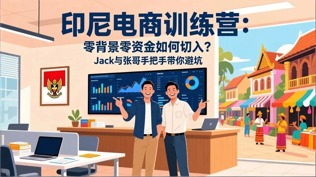 【精】印尼电商训练营：零背景零资金如何切入？Jack与张哥手把手带你避坑-副业吧