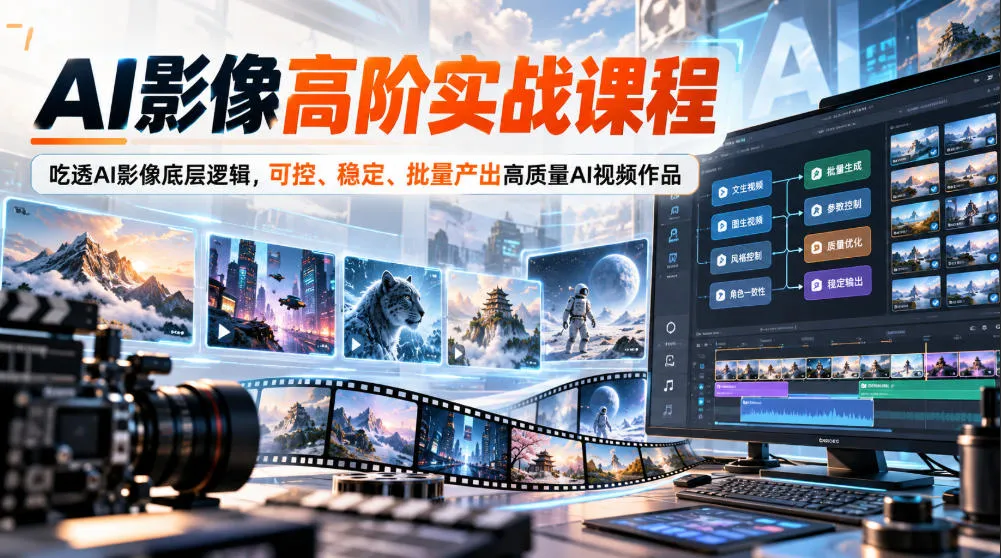 AI影像高阶实战课程,吃透AI影像底层逻辑,可控、稳定、批量产出高质量AI视频作品-副业吧