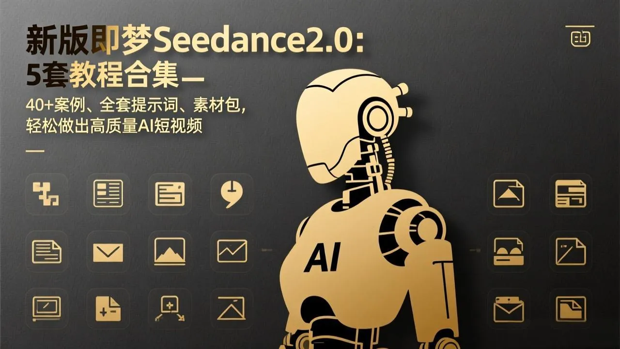 【精】新版即梦Seedance2.0:5套教程合集,40+案例、全套提示词、素材包,轻松做出高质量AI短视频-副业吧