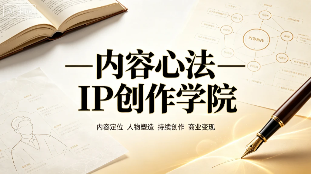 【精】内容心法—IP创作学院,内容定位、人物塑造、持续创作、商业变现-副业吧