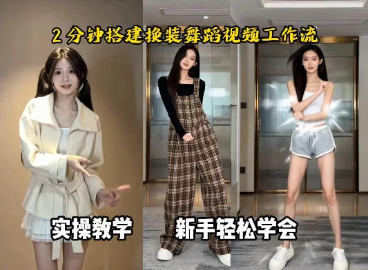 通过Coze工作流,制作《跳舞卡点换装视频》,两分钟制作完成,从0到1演示搭建过程-副业吧