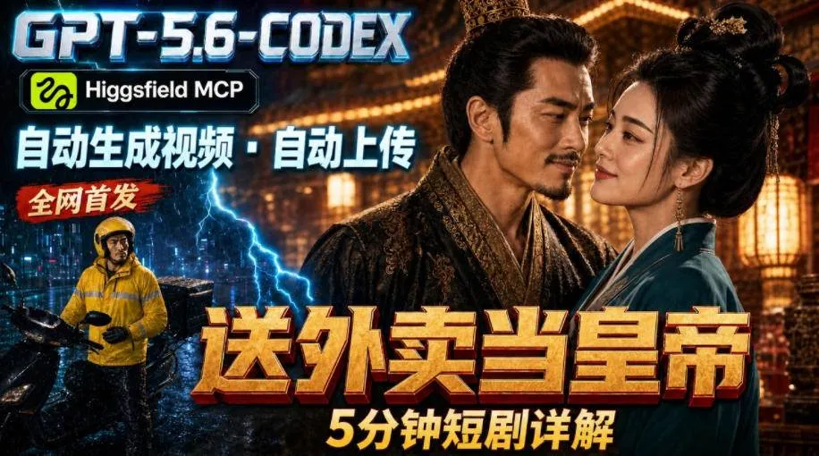 (19540期)GPT-5.6 Codex+Higgsfield MCP:一条指令生成5分钟短剧并自动上传YouTube(油管)-副业吧