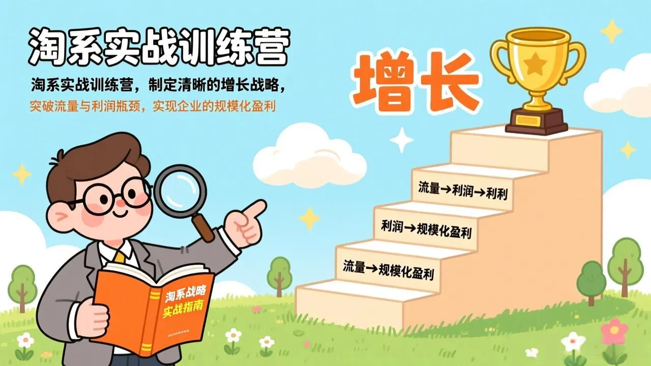 【精】淘系实战训练营，制定清晰的增长战略，突破流量与利润瓶颈，实现企业的规模化盈利-副业吧
