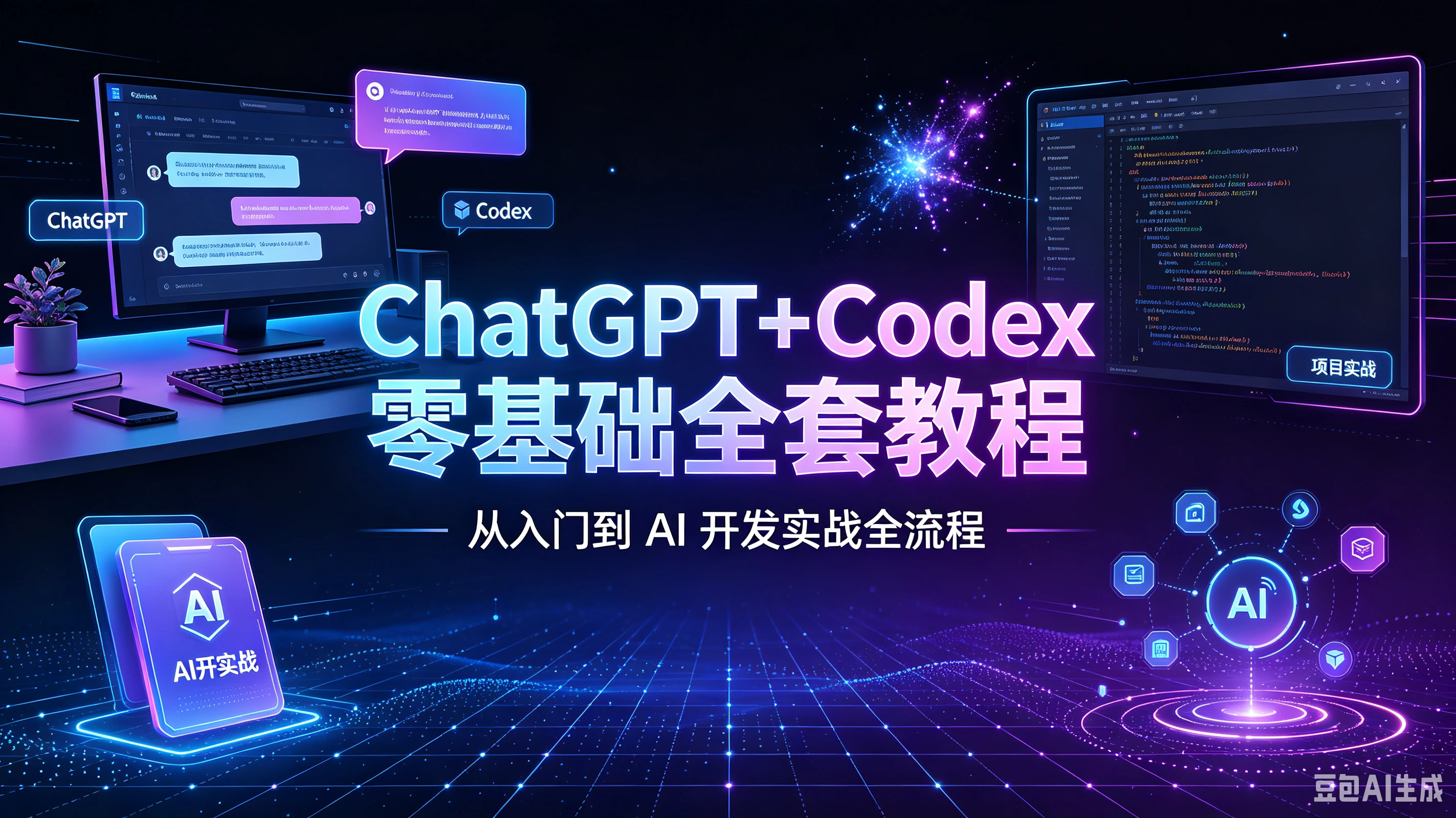 【精】ChatGPT+Codex 零基础全套教程|从入门到 AI 开发实战全流程-副业吧