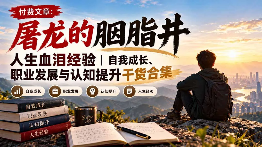 付费文章：屠龙的胭脂井人生血泪经验｜自我成长、职业发展与认知提升干货合集-副业吧