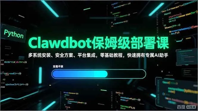 （17343期）Clawdbot保姆级部署课，多系统安装、安全方案、平台集成，零基础教程，快速拥有专属AI助手-副业吧